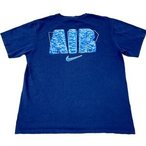 Vintage Nike Shirt Boys XL Blue Tee Air Spell Out Y2K 2000s Gray Tag Faded Youth